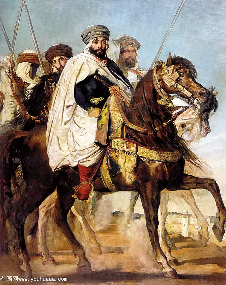 ali ben hamet, caliph of constantine of the haractas, followed by his escort