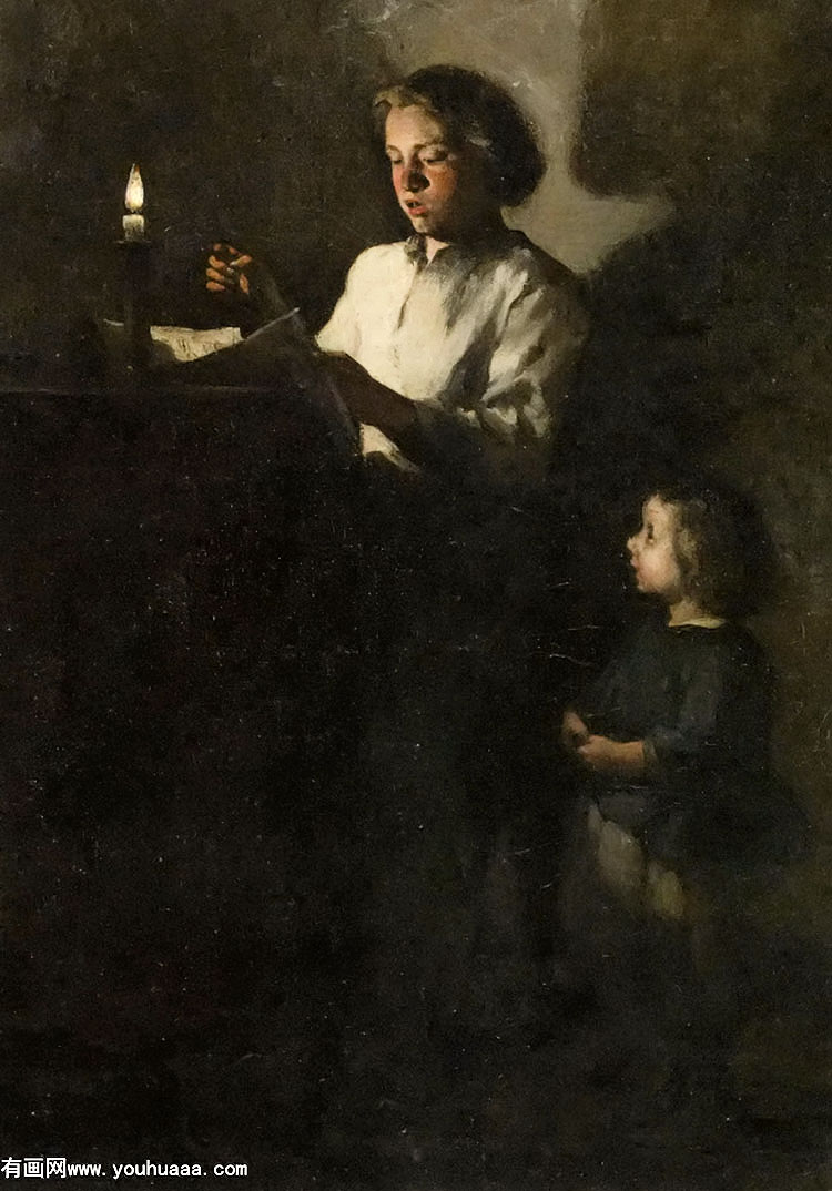 reading by candlelight