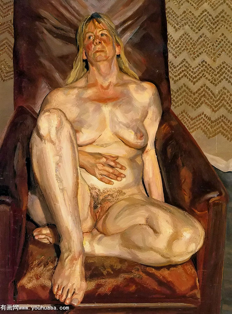 ϵŮ - naked portrait in a red chair