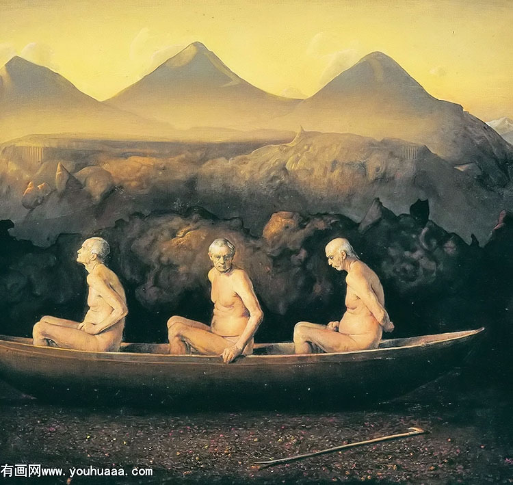 three men in a boat