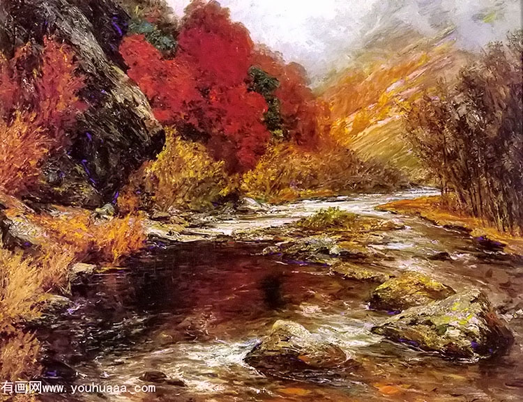 a river in an autumnal landscape