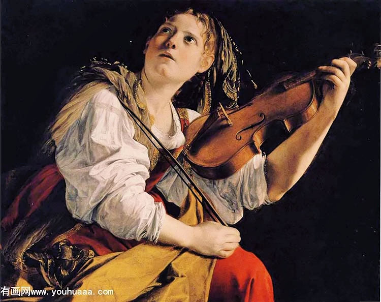 gentileschi young woman violin