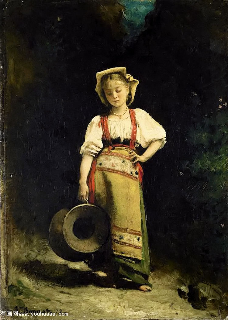 italian girl with a jug