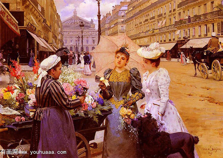 marchande de fleurs, avenue de lopera