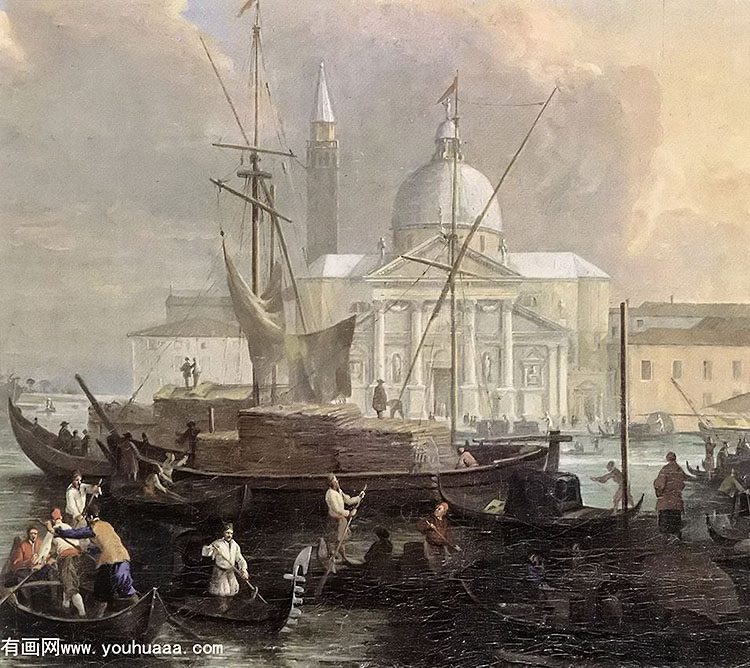 the sea custom house with san giorgio maggiore (detail)