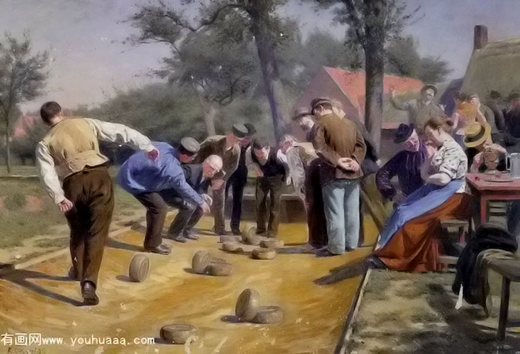 playing boules in a flemish village