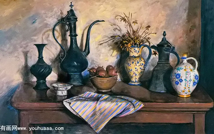 ҹľ - evening still life with turkish pot