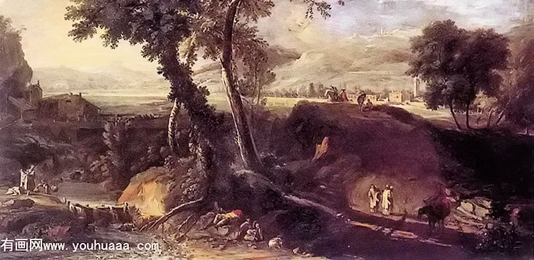 landscape with washerwomen