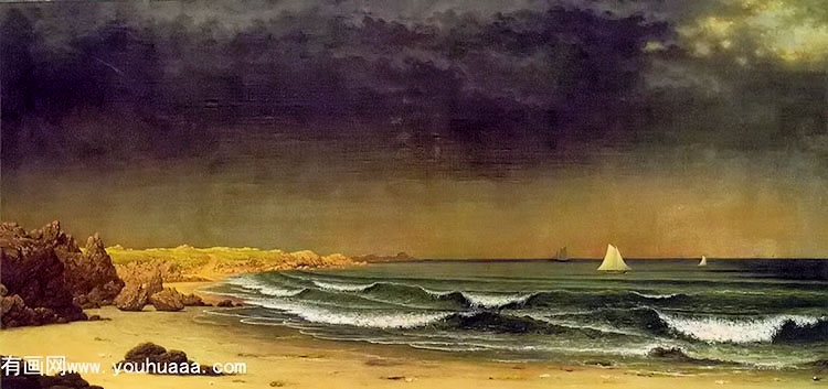 approaching storm, beach near newport