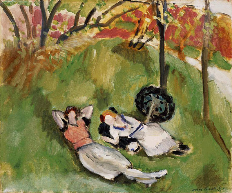 Two Figures Reclining in a Landscape