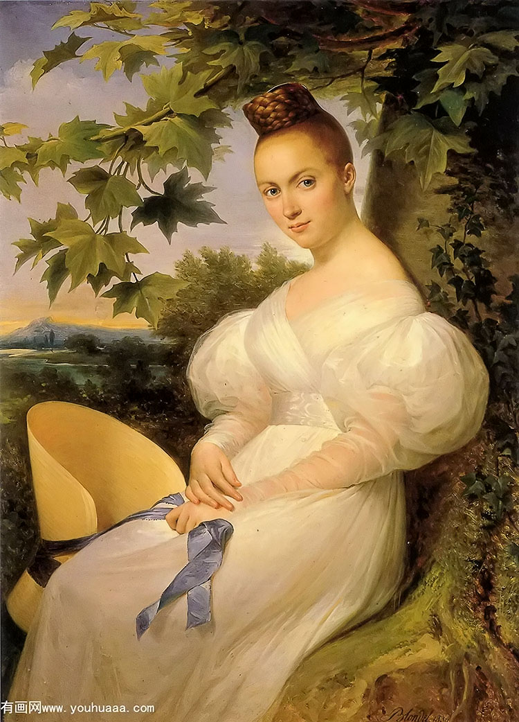 ŵŮӻ - portrait of a woman seated beneath a tree