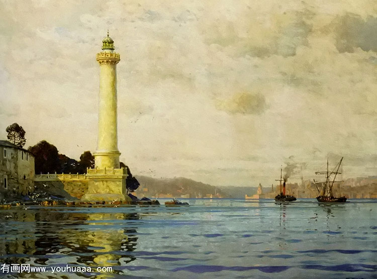 The Lighthouse at Sergalio Point Leanders Tower And The Golden Horn Beyond