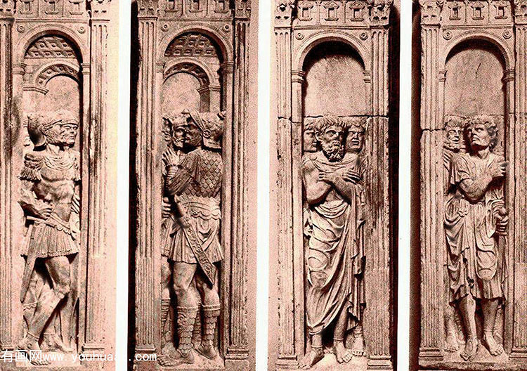 four reliefs with the trials of saint paul