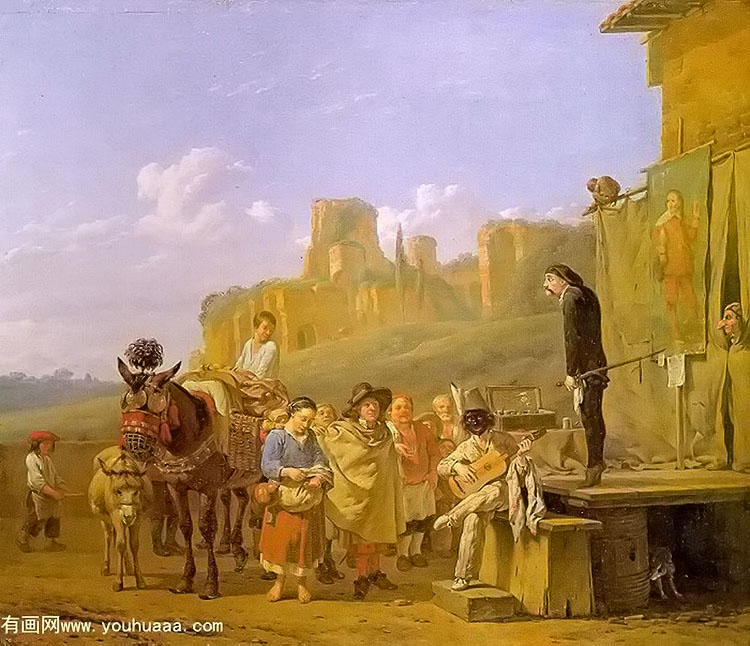 a party of charlatans in an italian landscap