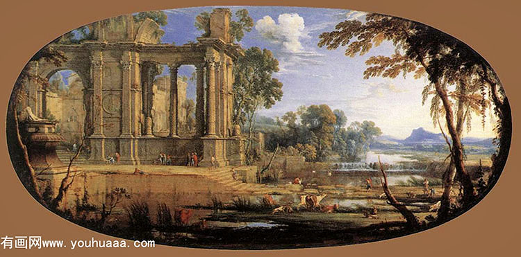 landscape with ruins