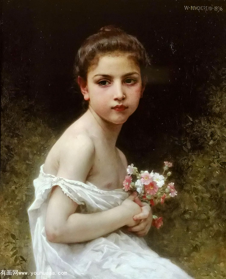 Ů - petite fille au bouquet