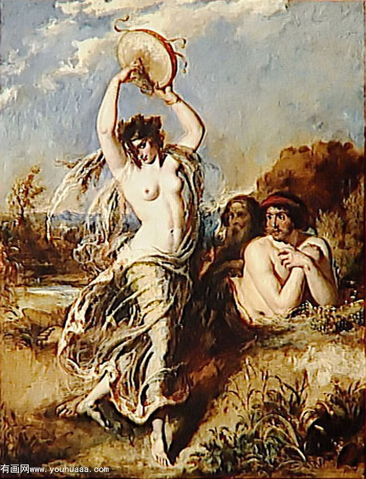 bacchante playing the tambourine