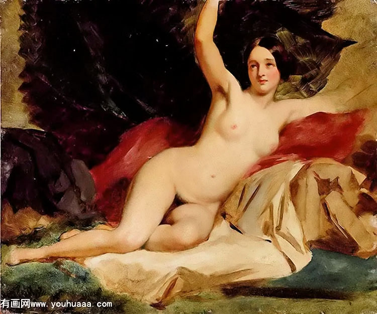 Ů - female nude in a landscape