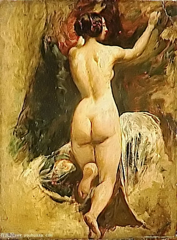 nude woman from behind