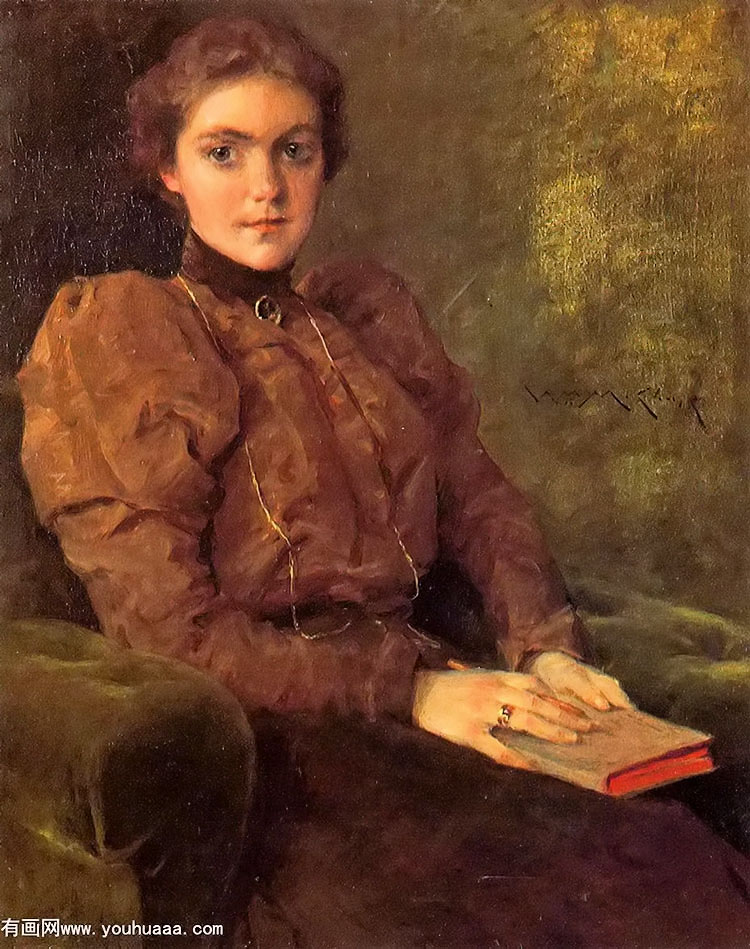 a lady in brown