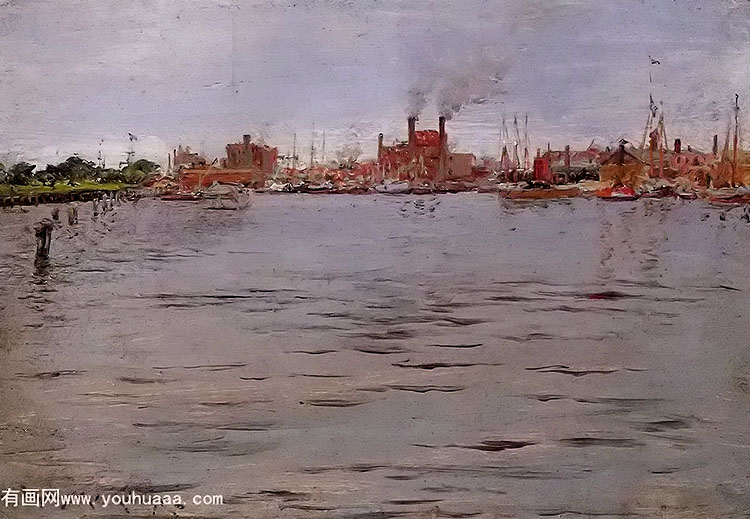 harbor scene, brooklyn docks