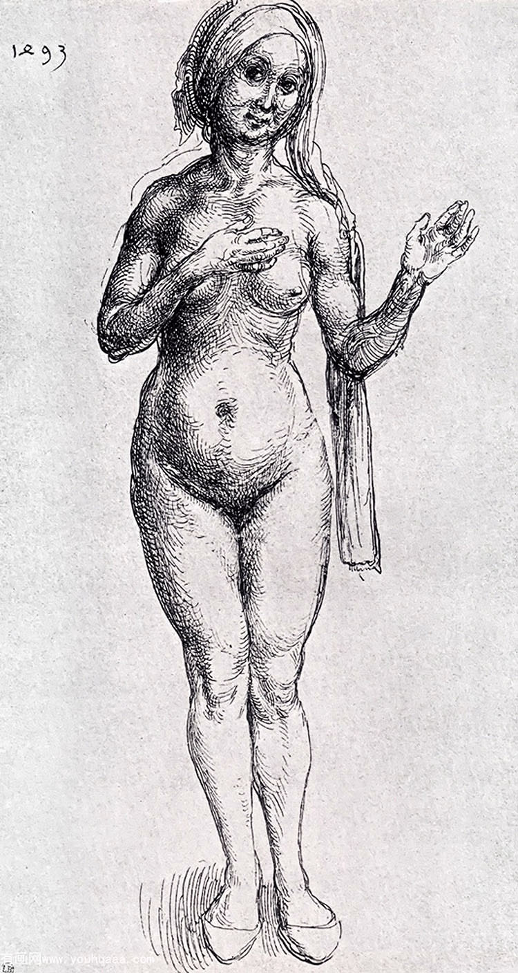 (ͷЬ)Ů - female nude (with headcloth and slippers)