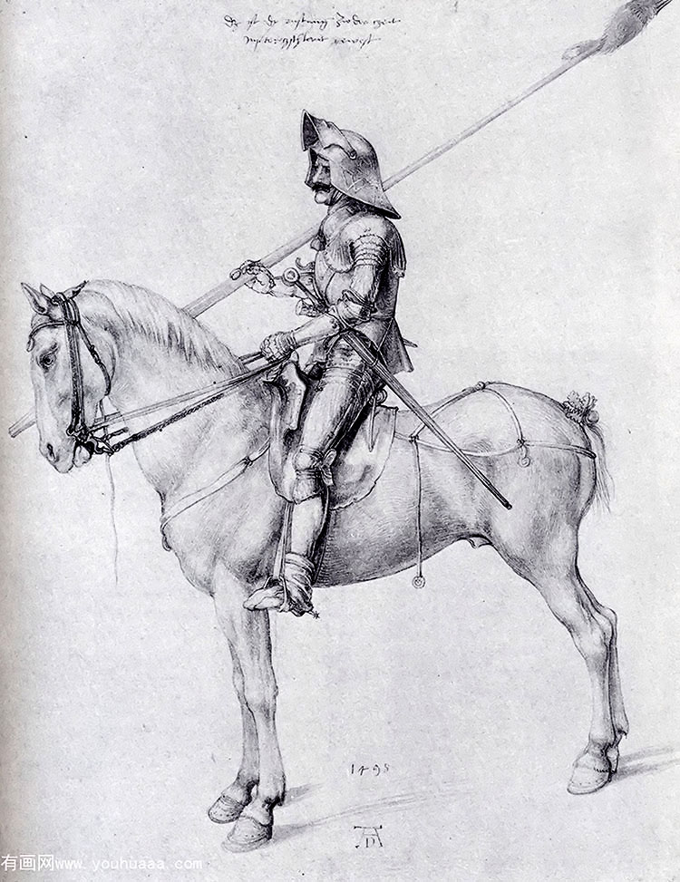 man in armor on horseback