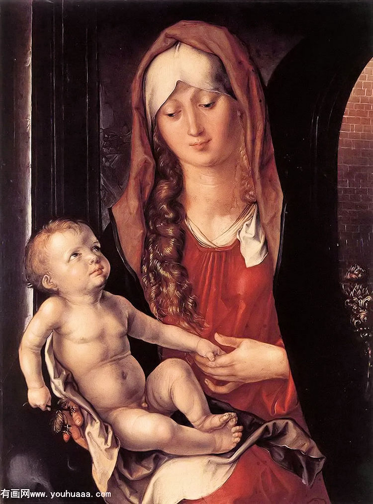 ǰʥĸ - virgin and child before an archway