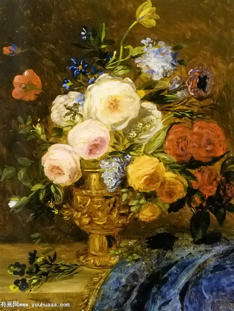 :ƿеĻ - a still life with flowers in a golden vase