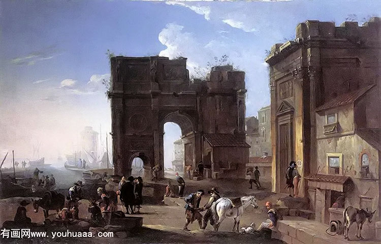 harbour view with triumphal arch