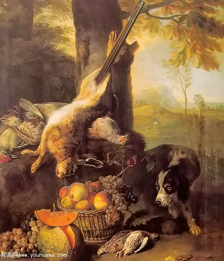 :ˮ - still life with dead hare and fruit