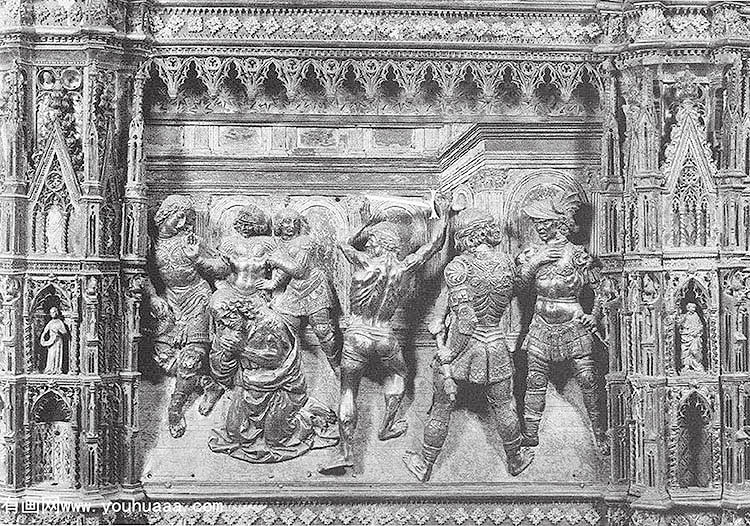 beheading of st john the baptist [detail the altar]