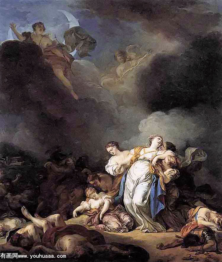 apollo and diana attacking niobe and her children