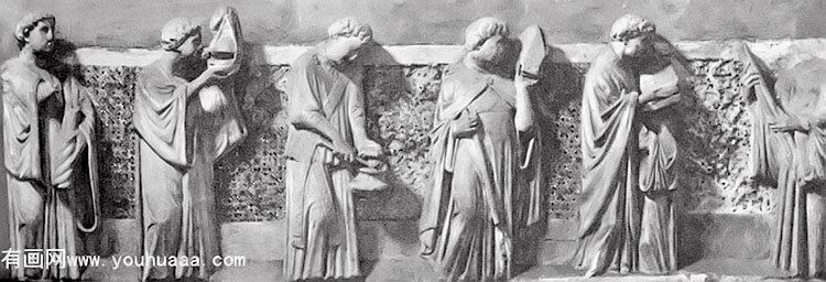 frieze of mourning acolytes