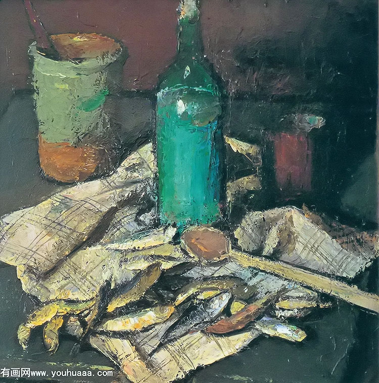 :ƿ - still life with green bottle