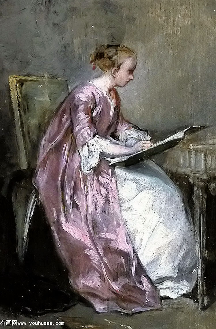 a young girl drawing