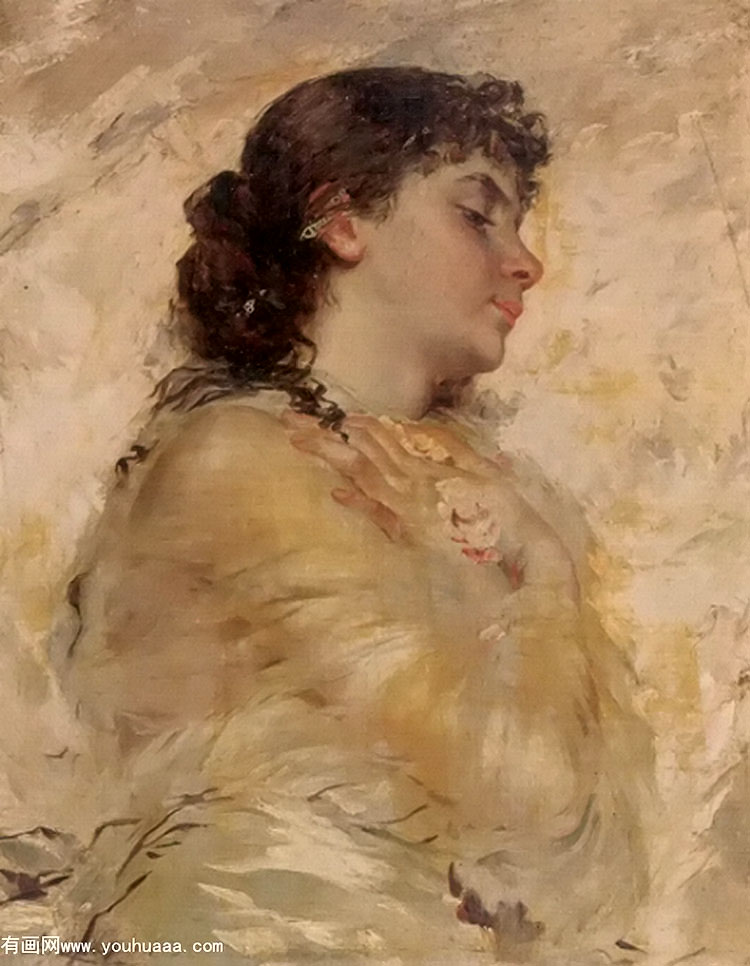 ŮӲ - portrait of a young woman in profile