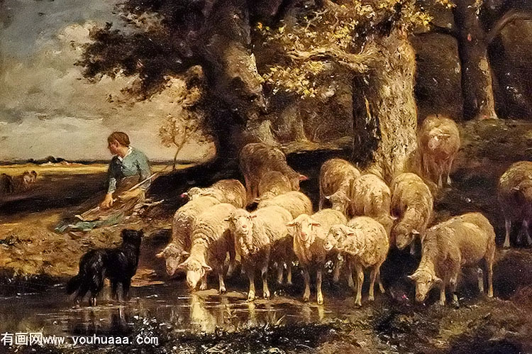 a shepherdess with her flock