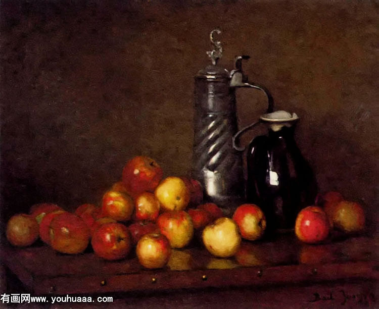 apples with a tankard and jug