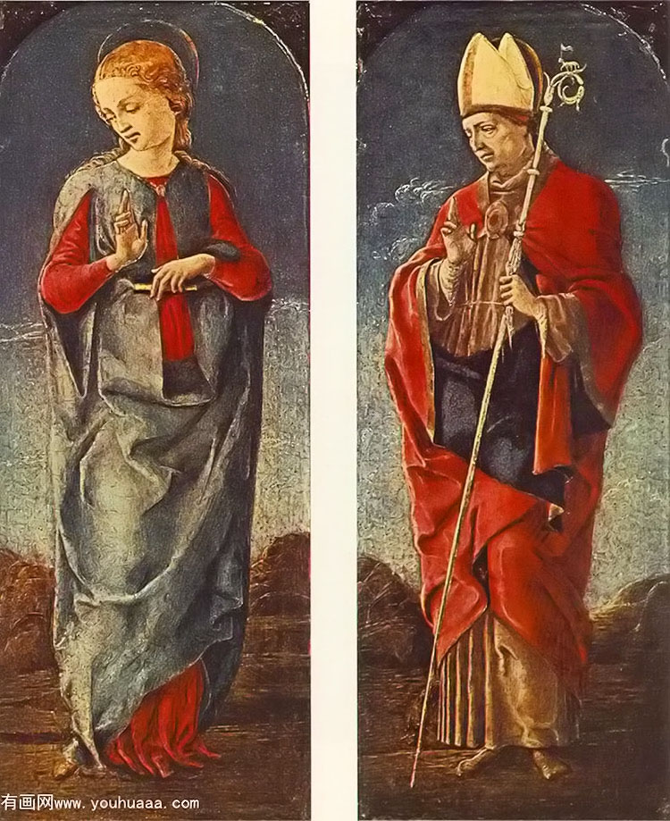 ϲʥĸʥ(һ׶ۻеĻ) - virgin announced and st maurelio (panels of a polyptych)