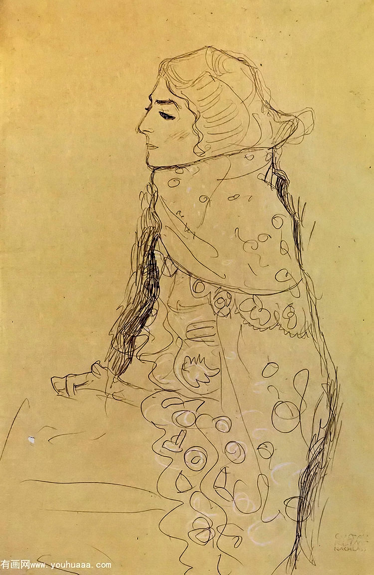 ngustav klimt donna seduta