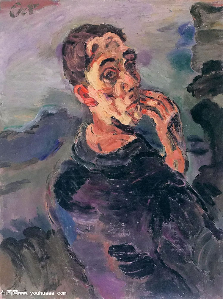 oskar kokoschka autoritratto con mano sul viso