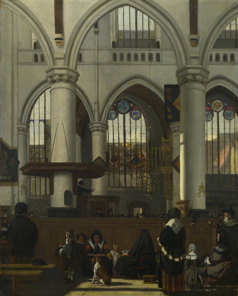 ڲϽý - interior of the old church during a sermon