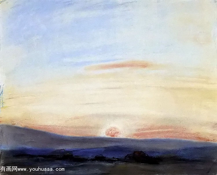 study of sky- setting sun