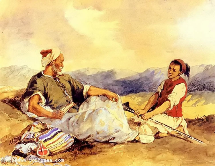 two moroccans seated in the countryside