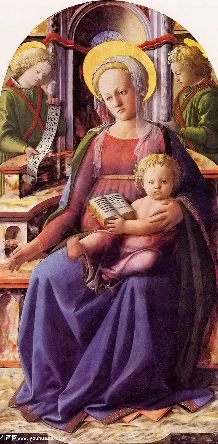 ʥϵʥĸӣλʹ - madonna and child enthroned with two angels