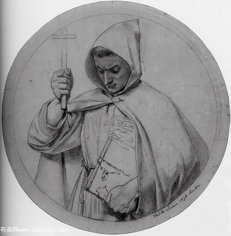 study of a monk, representing catholic faith