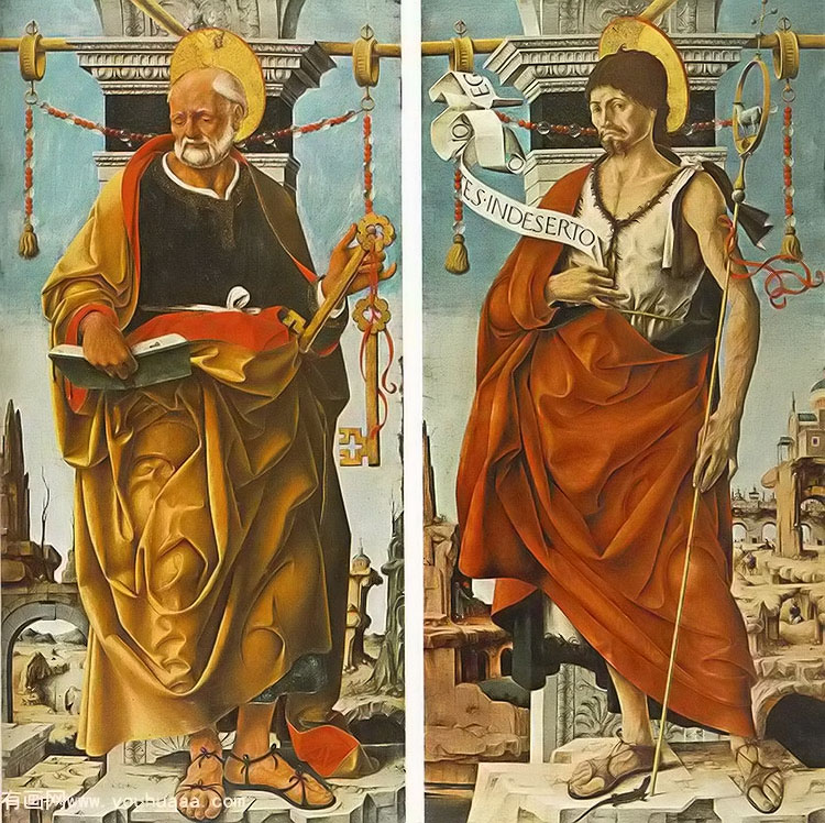 st peter and st john the baptist (griffoni polyptych)