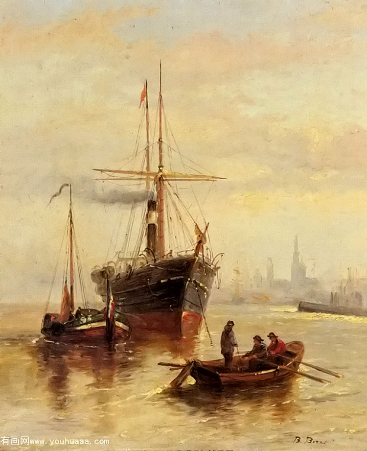 a harbor scene with a view of venice