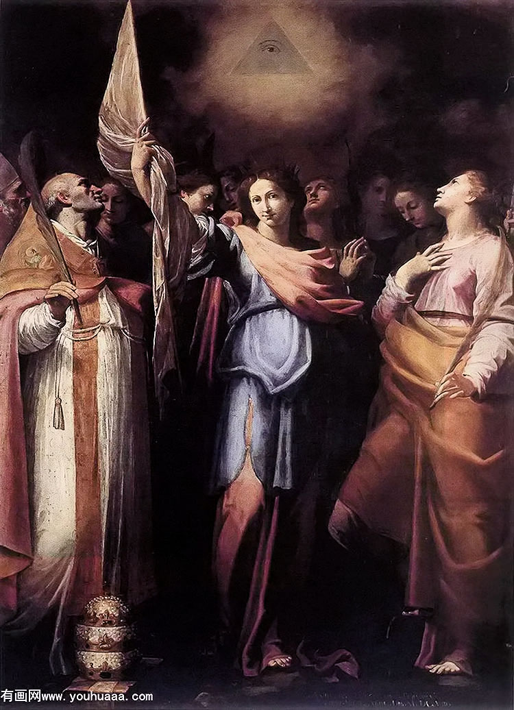 ʥڶͬ飬̻ǿ˹ɽǵʥɪ - st ursula and her companions with pope ciriacus and st catherine of alexandria